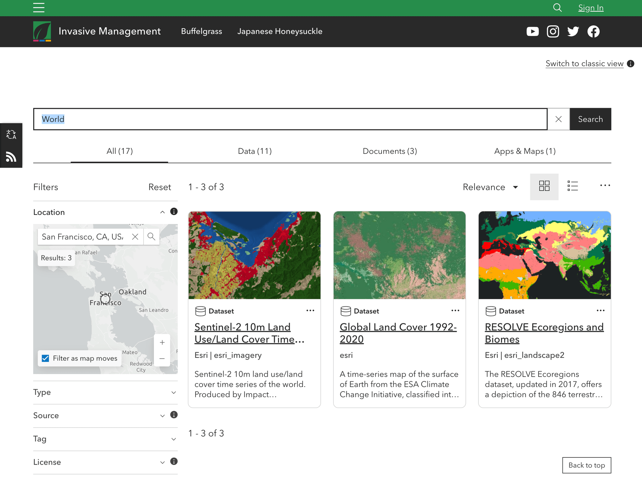 Preview of Open Data Search and Discovery